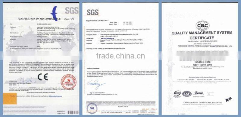 CE approved 12-20hp Farm Equipment Two Wheel Walking Tractor