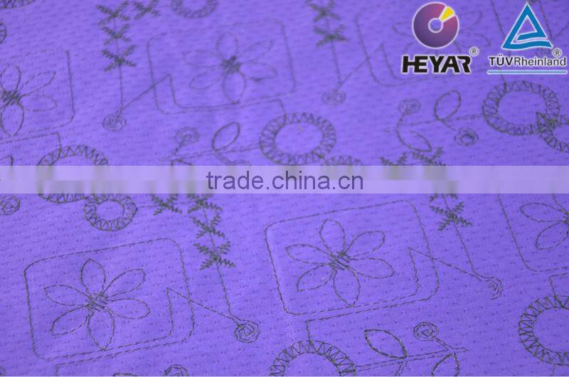 fashion purple color cotton/spandex embroidery fabric
