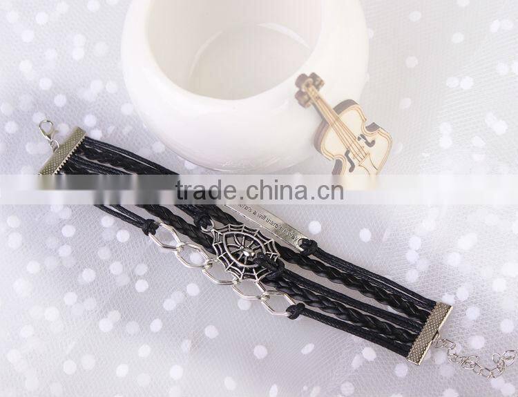 MYLOVE black braided bracelet cool jewelry for men wholesale MLBZ027