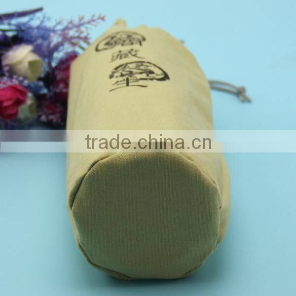 Customzied size 8OZ canvas Small Wine Cotton Pouch Bag with logo printing