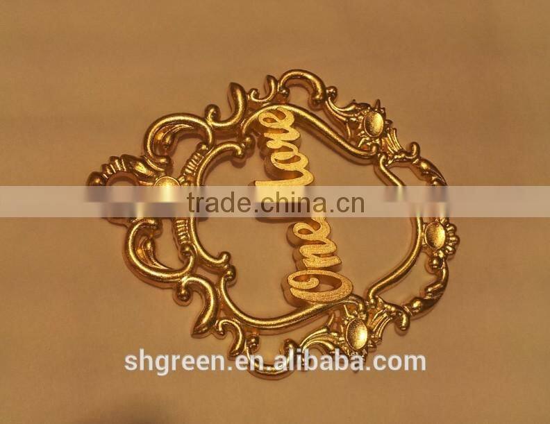 Chic shiny golden metal swing tag for plastic product