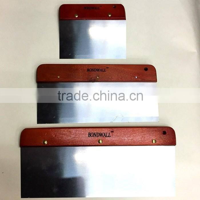 Wholesale side scraper 6" 8" 10" wall putty knife wooden handle bricklaying trowel