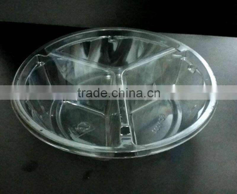 High quality take-away food container with lid 3 compartment