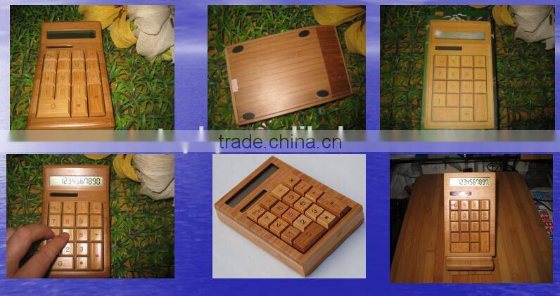 Manufacturer Promotional with cheap price Bamboo Calculator and pen for student/businese/school/pregnancy