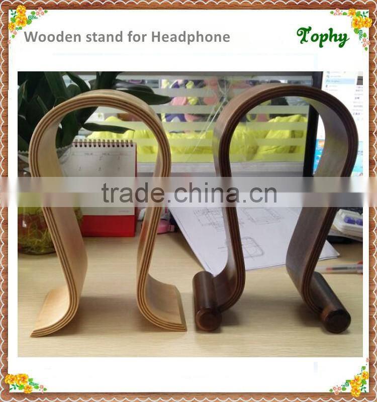 Wooden Headphone Display Stand For Headset Holder, High Quality Headset Display Holder Stand Wooden Headphone Stand