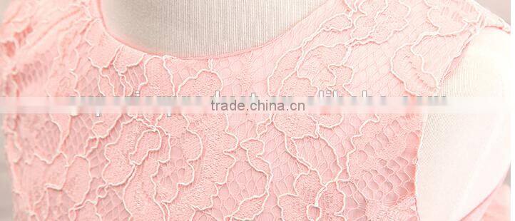 Embroidery High Quality Flower Girl Dress Ball Gown Scoop Bow Back Lace Flower Girl Dresses Kids Girl Party Wear