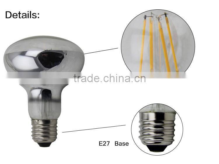 high brightness LED R shape R80 E27 LED filament bulb 2W/4W/6W