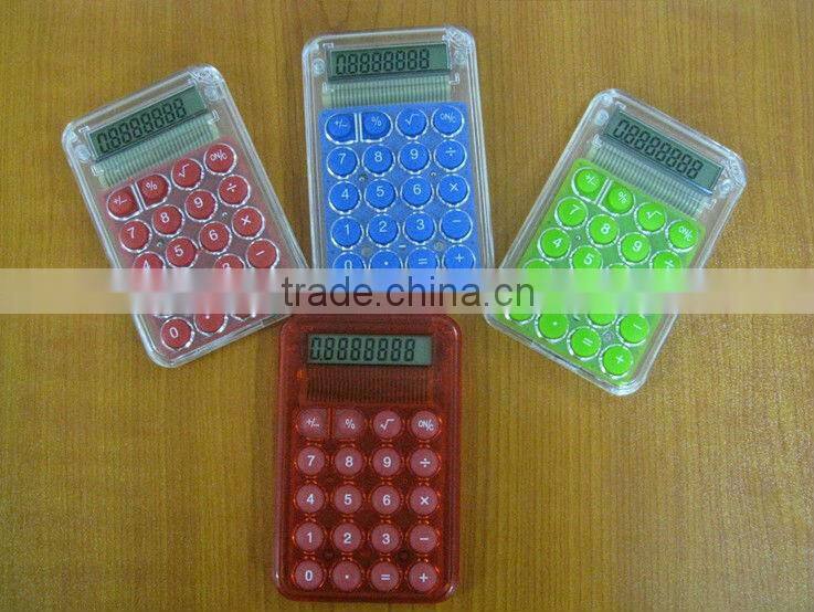 novelty promotional item gift calculators transparent big button 8-digits electronic calculator for school