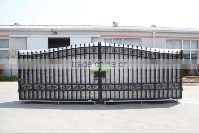 Galvanized powder coated luxury wrought iron gate design