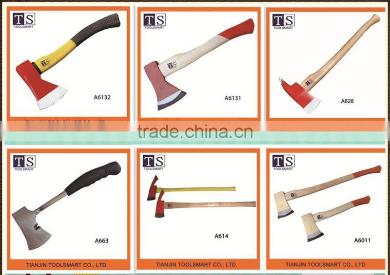 Hot sale all kinds of high quality fireman damascus steel hatchet with wooden hand