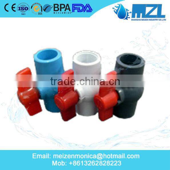 2015 MZL new product PVC ball valve, PVC pipe fittings with good quality popular in British