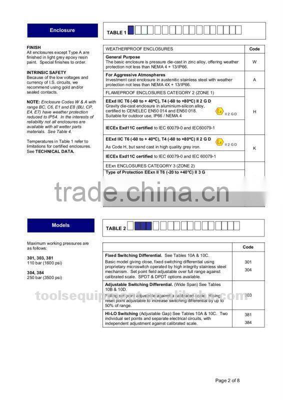 Pressure switch Delta-control 300 Series