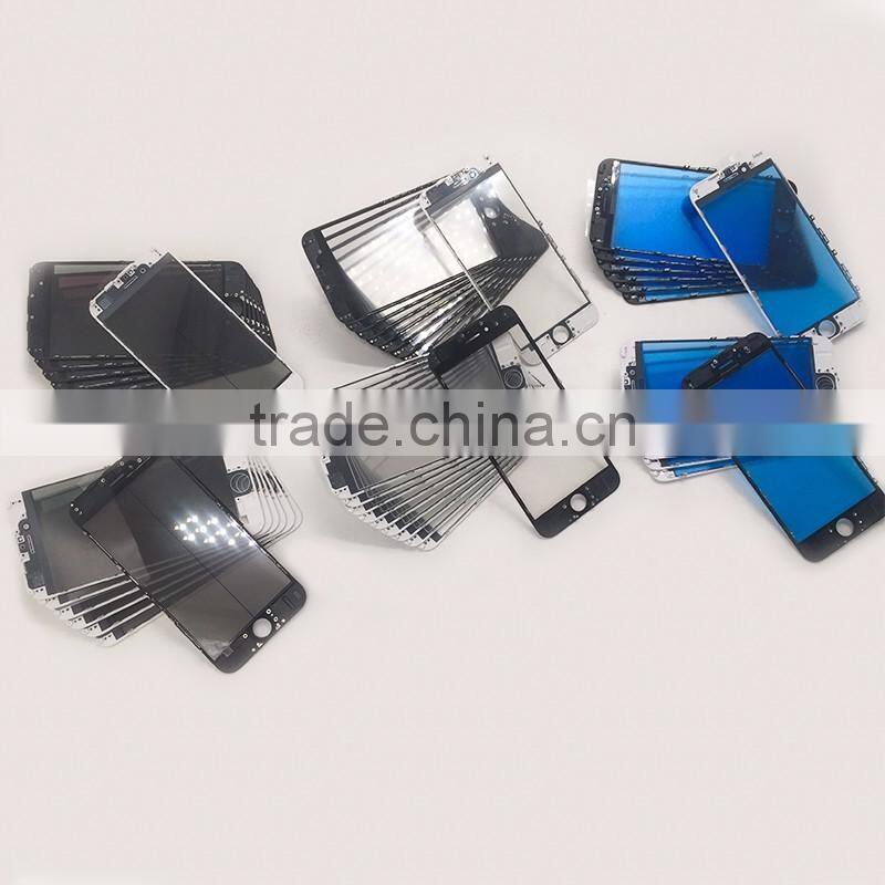 LCD front outer Glass with preinstalled frame cold Press frame +OCA Optical +Polrizer film For iPhone 6s for Iphone6s plus