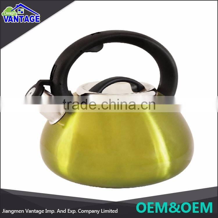 Good price stainless steel non-electric colorful whistling kettle for wholesale
