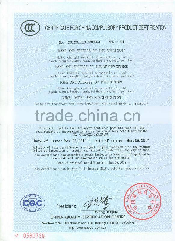 3 axles 40 Foot Container Transport Semi Trailer