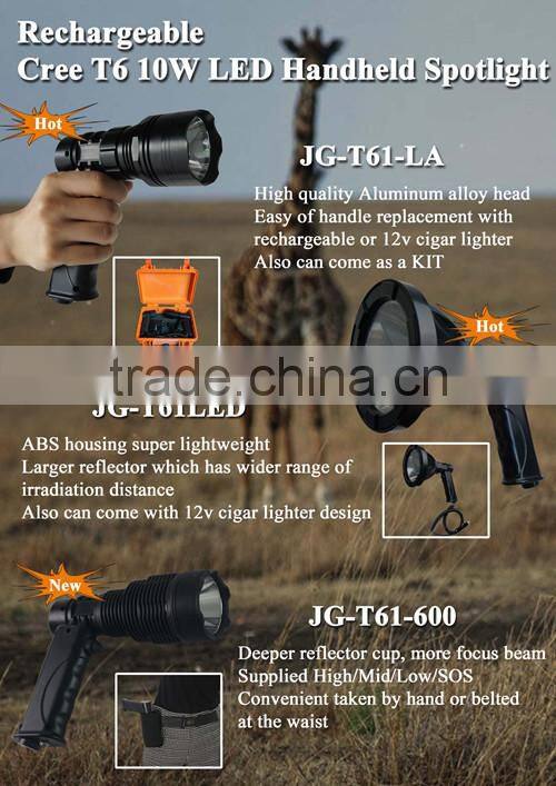 handheld cree mobile led T6 Guangzhou portable power source Factory Hot Sell police equipment Model T61-LED handheld spotlight