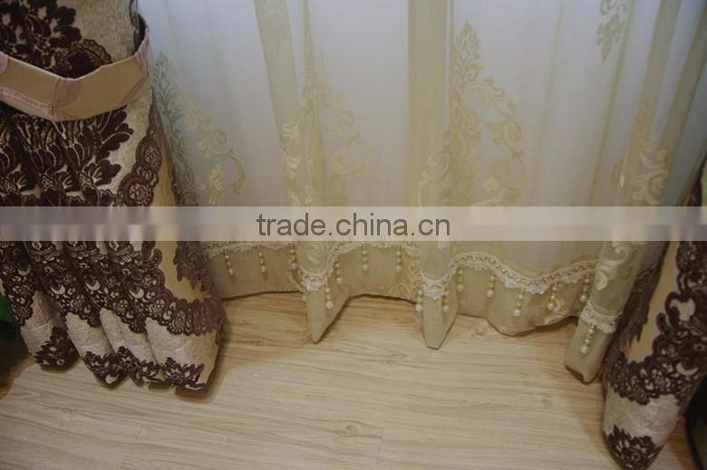 New Arrival Style Jacquard Fabric Ready Made Curtain/Decorated Home Curtain With European Style Valances