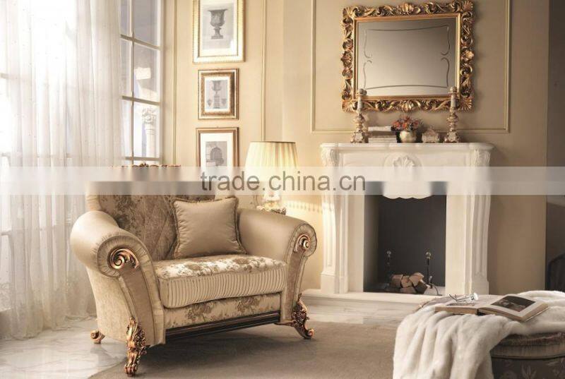 Italian Traditional 24K Gold Plated Living Room Sofa/TV Cabinet With Side Board And Mirror(MOQ=1 SET)