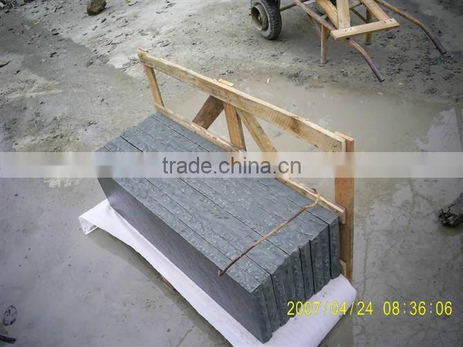 bush hammered black sandstone tile