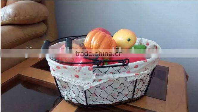 handmade wire kitchen storage basket wire basket with liner