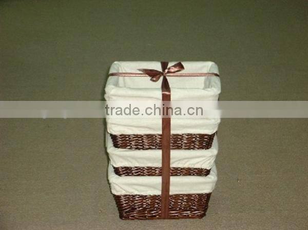 Wicker trash basket