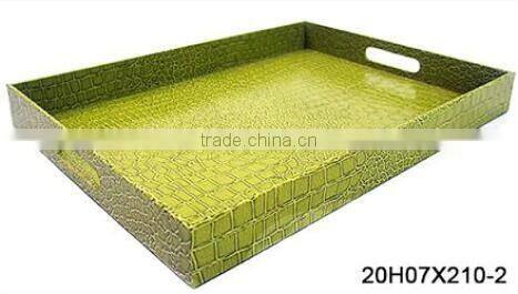 Coloful Leather Serving Tray with Two Handles, 35.5*48.3*5cm