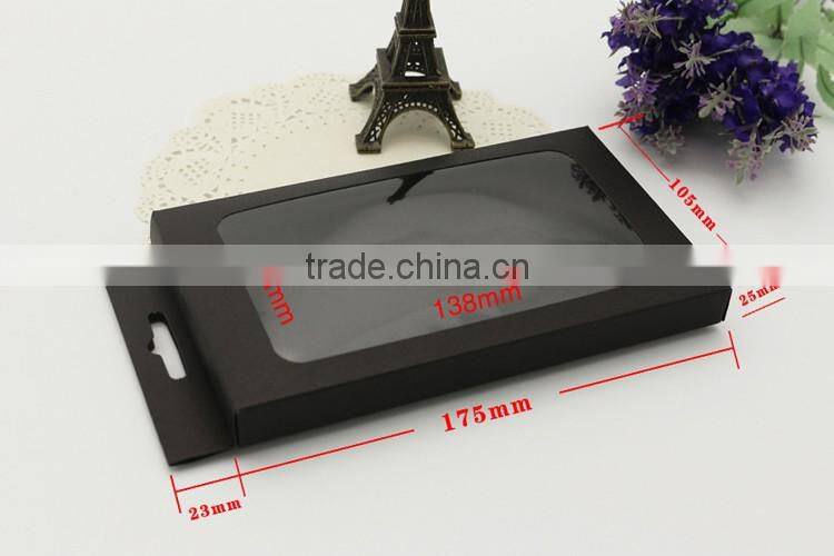 Black cardboard packaging box,Spot PVC window paper packaging for phone case