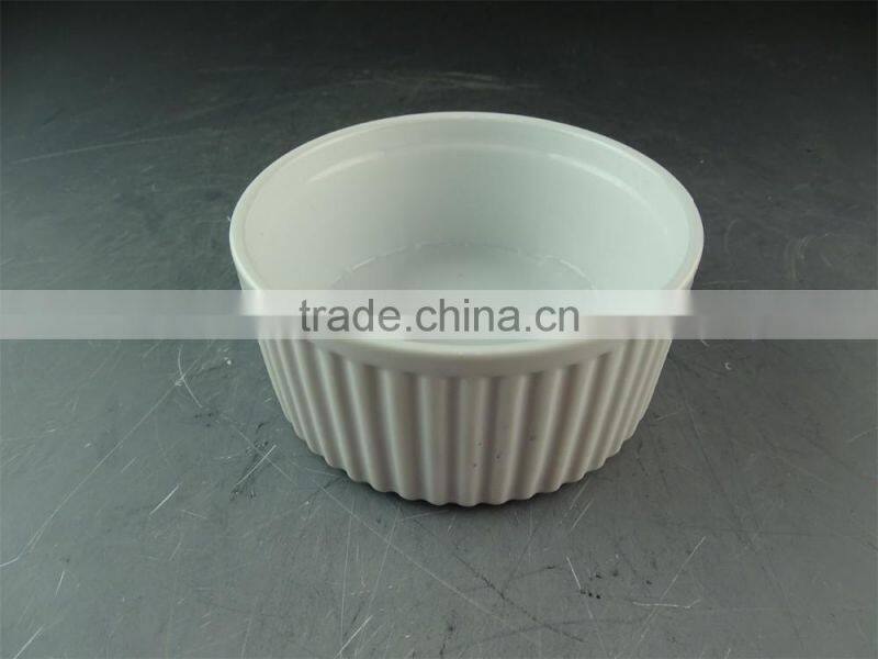 4.5"pure white ceramic porcelain type bakeware type ramekin