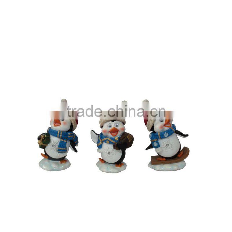 2014 new handmade resin christmas penguin decoration