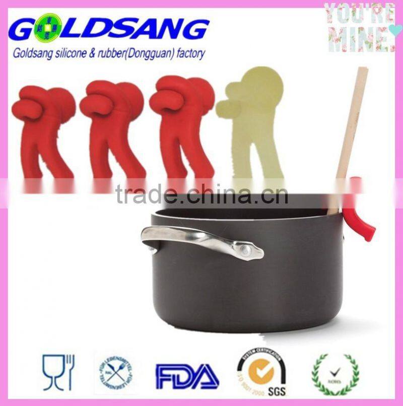 Silicone Pot Clip Spoon Rest Pan Spatula Holder spoon helper