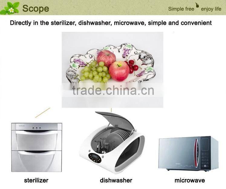 2016 ceramic candy dish golden ,ceramic plate,silver golden fruit tray