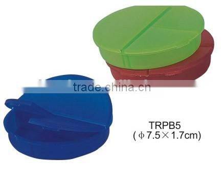Plastic logo printed travel pill cutter with pill storage box