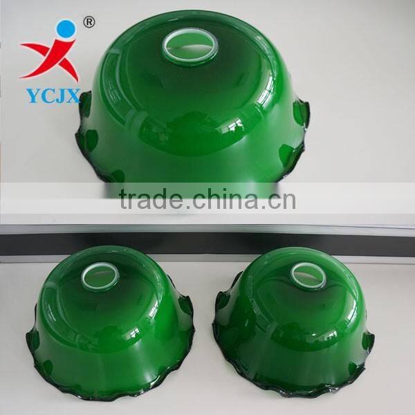 European Green Pastoral Flower Lace Glass Lamp Shade