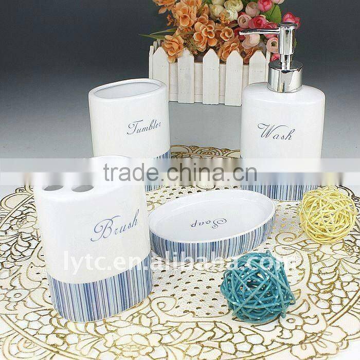 4 pcs ceramic orange bathroom accessories