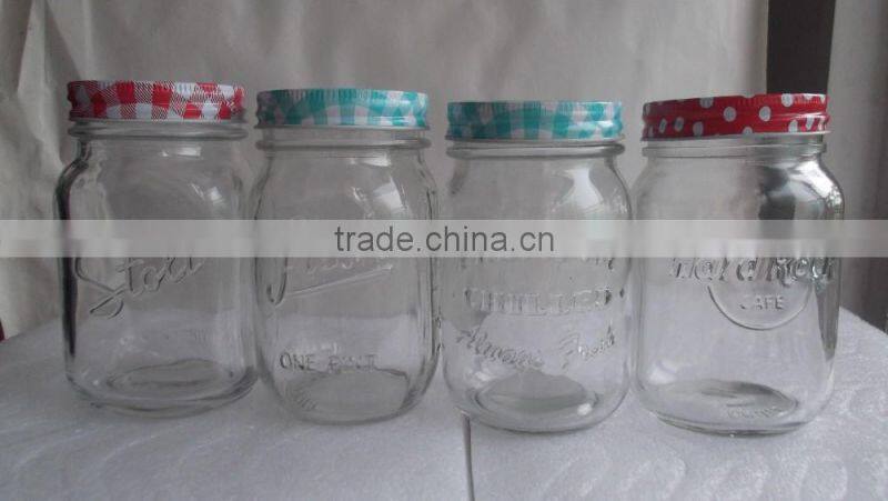 12oz 360ml Engraved printing design glass jar