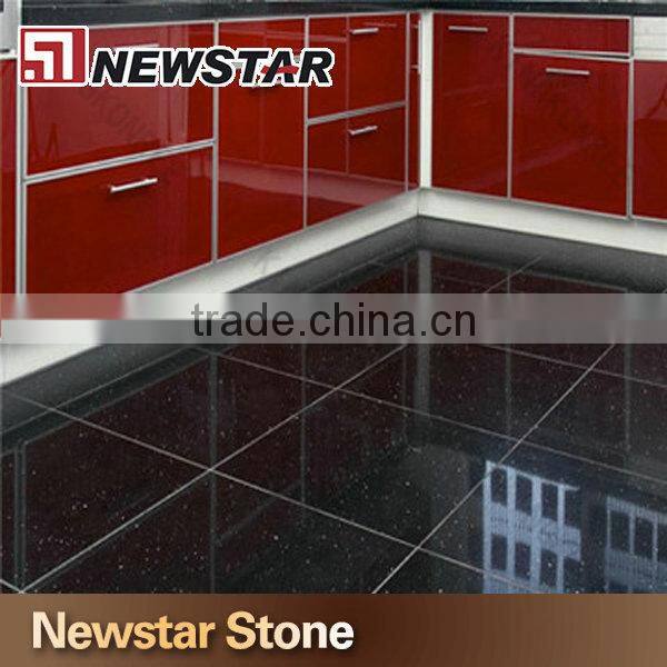 Black engineered stone black quartz tile flooring quartz price