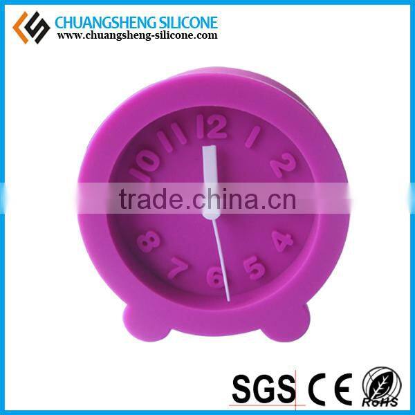 Round shaped digital alarm clock, promotional silicone clocks, smart table clock