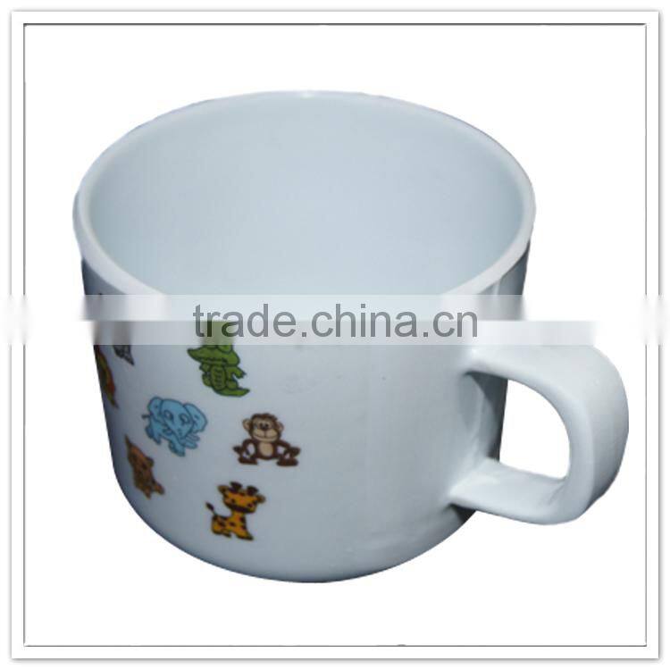 Zoo printed melamine milk mug, animal 7.9*6.9cm hot sell kids juice cup