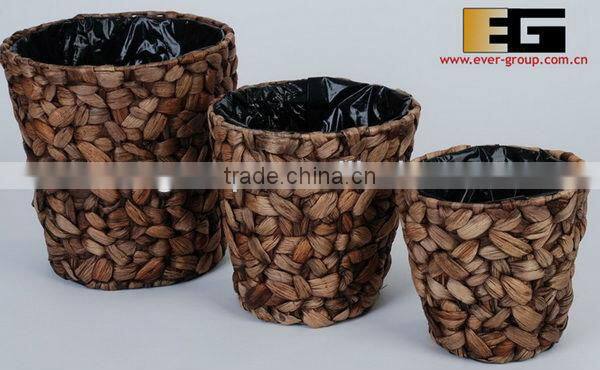 square shape dark brown water hyacinth flower planters/pots