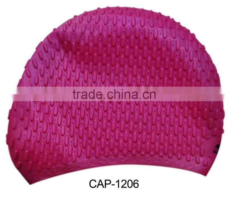 College fashionable silicone novelty swimming cap(CAP-1211)