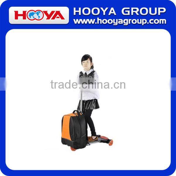 Funny and labor saving folding scooter trolley luggage with three wheels