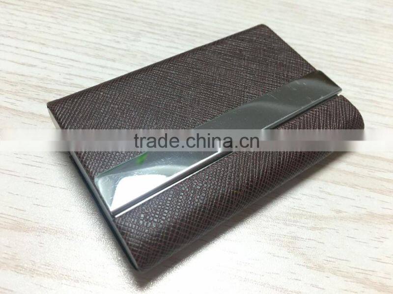 PU leather&Metal name cards holder credit cards holder stainless steel material card holder