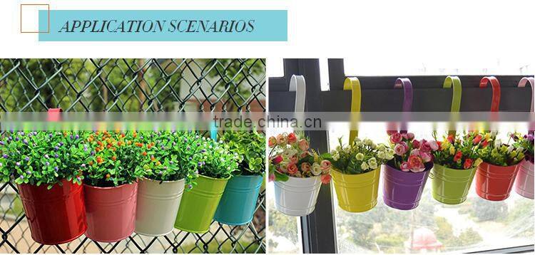 Garedn galvanized and iron powder coating rose red modern hanging outdoor wall mounted planters