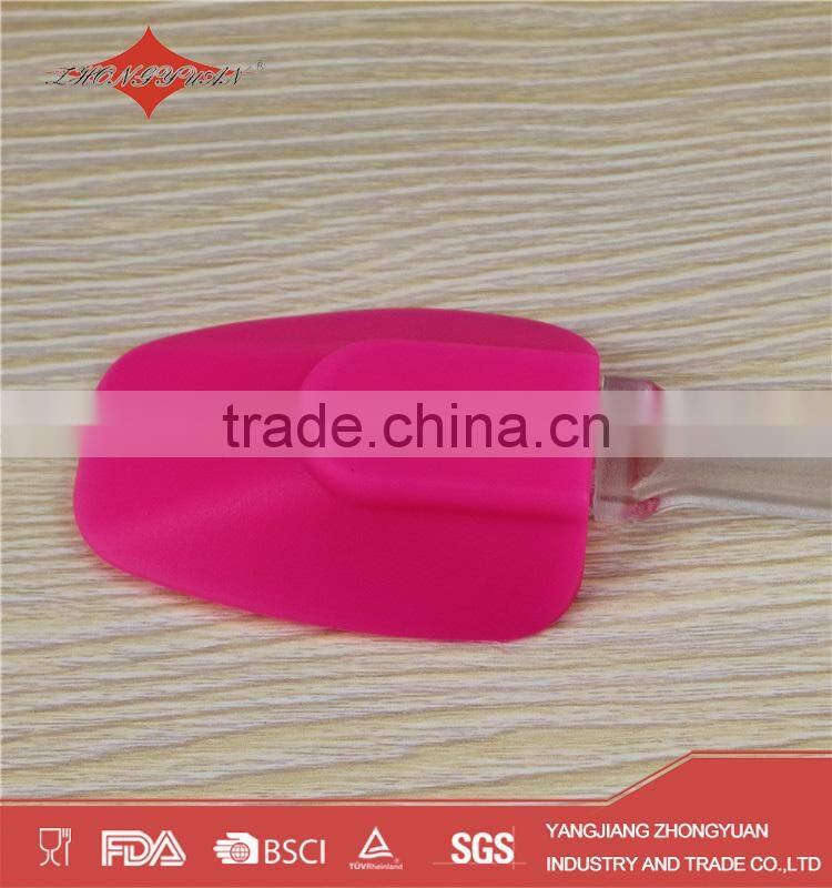 3-piece silicone spatula set with plastic handle