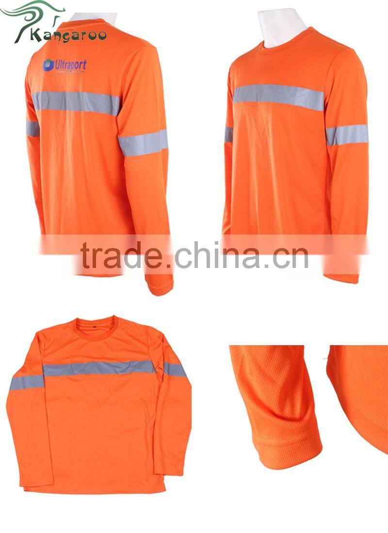 V-Neck High Visibility Fluorescent Reflective Tape T-Shirt