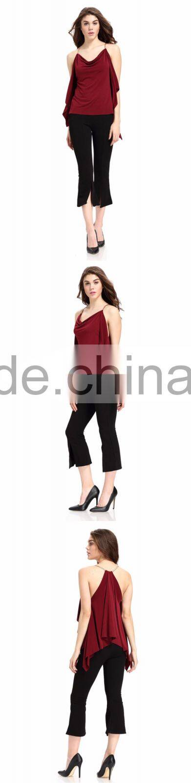 Domin fashion sleeveless off shoulder lady top