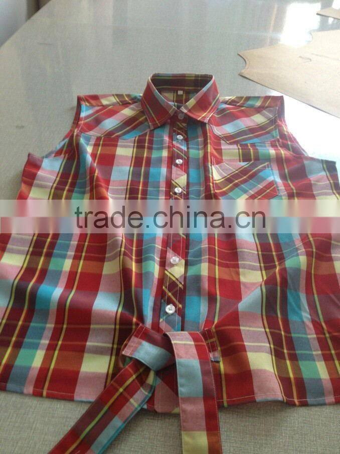 Fashion lady top lady blouse sleeveless lady shirts