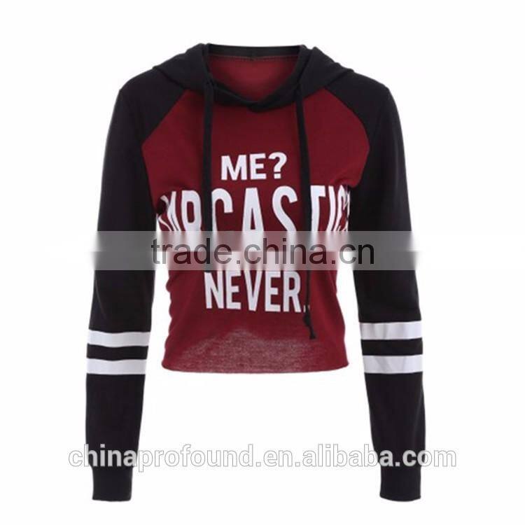 Long Sleeve Cropped Top Hoodie For Women Ladies Crop Hoodies