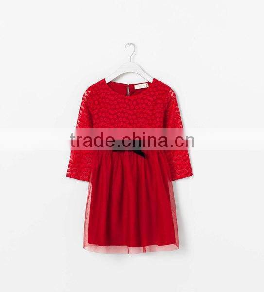 2014 Fashion Girls Lace Dress With Bow, Kids Party Wear Dresses For Boys