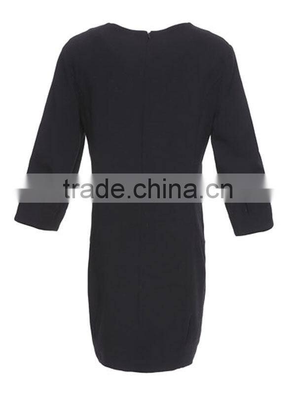 OEM hot sell high quality latest fashion ladies' short front long back white and black colored branded ladies' clothing